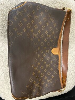 Louis Vuitton Monogram Canvas Messenger Bag in Brown and Tan pen mark inside